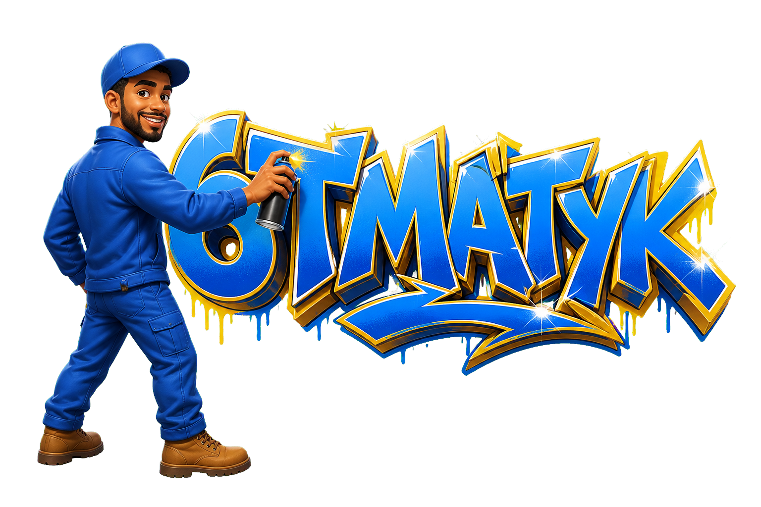 Mascotte réalisant un graffiti 6TMATYK